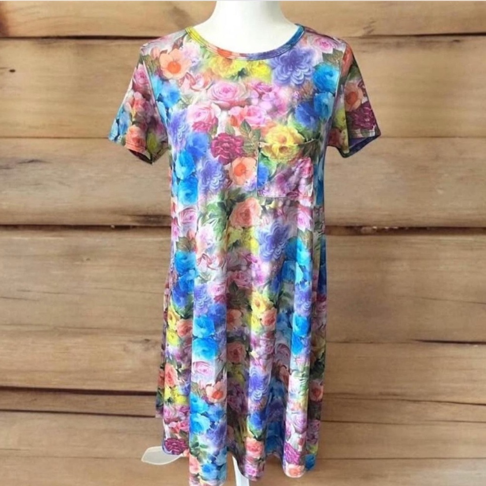 LuLaRoe XS women’s Carly floral print dress s/s GORGEOUS!
